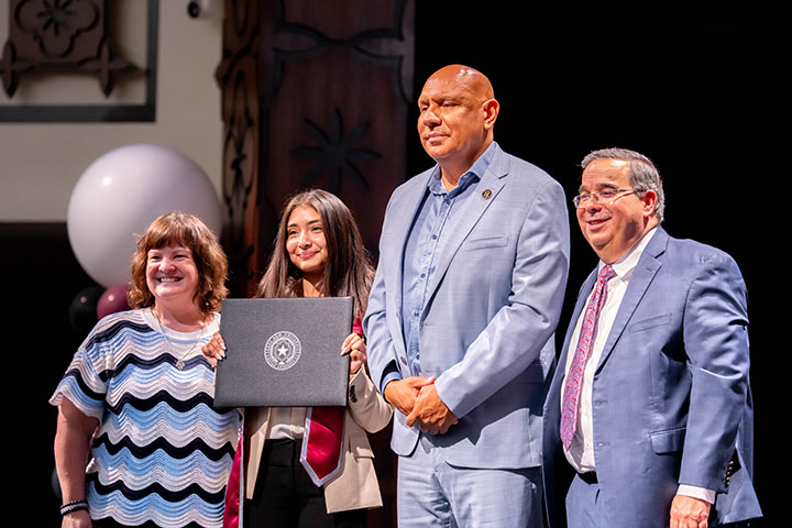 Ochoa and Professors with Student