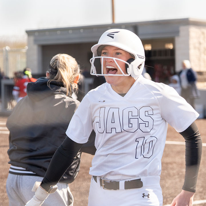 Softball Player in Helmet