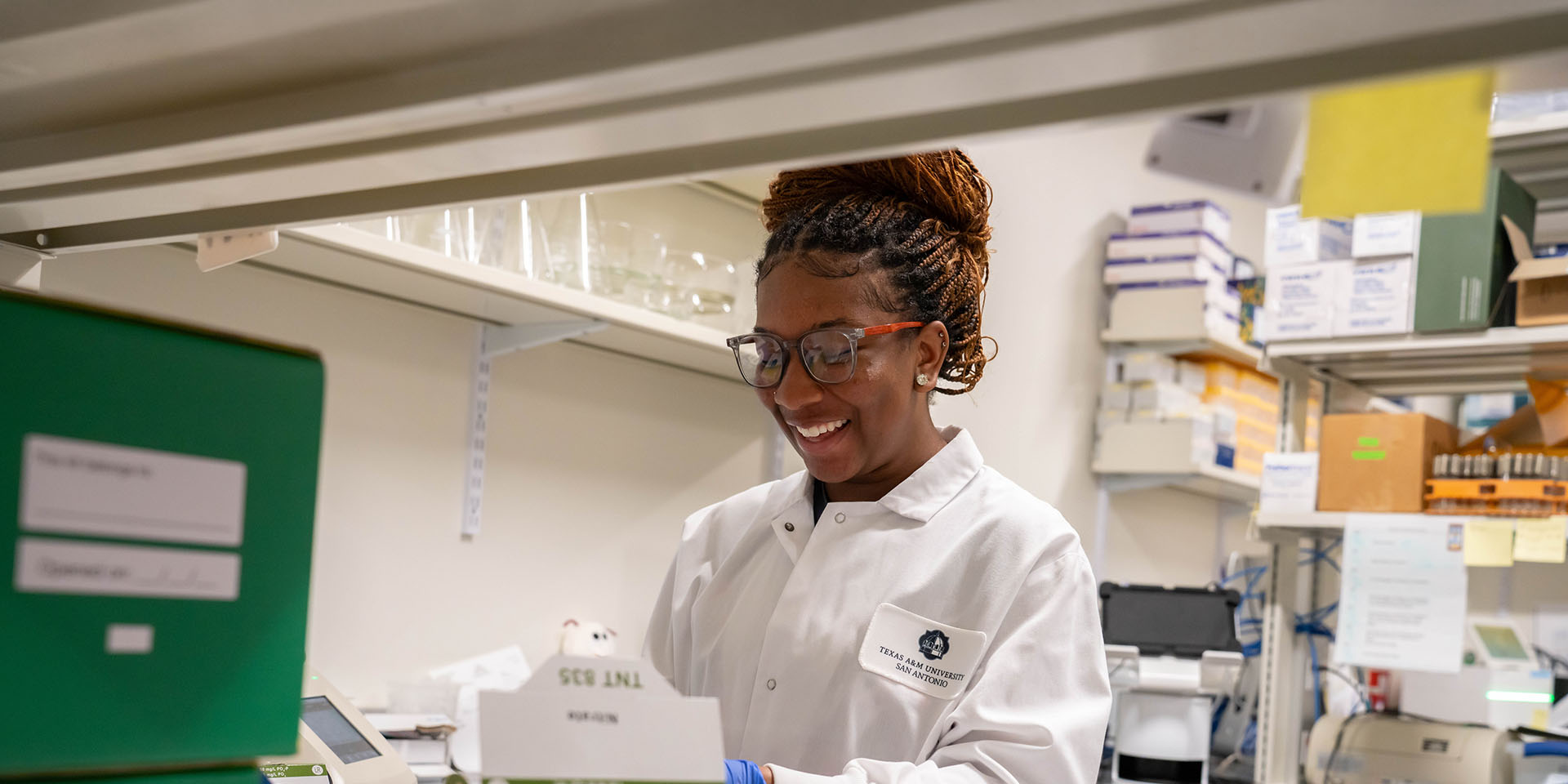 Student in lab