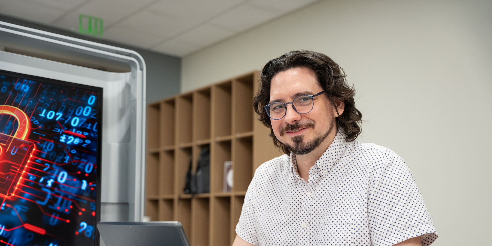 Professor at laptop